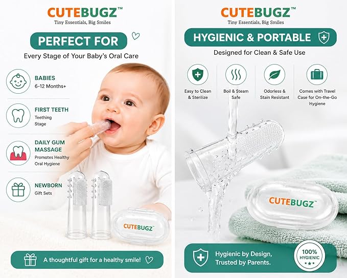 Baby Finger Toothbrush for 6-12 Months Babies
