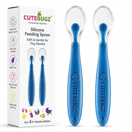 Baby Silicone Feeding Spoon Set for 4+ Months Babies
