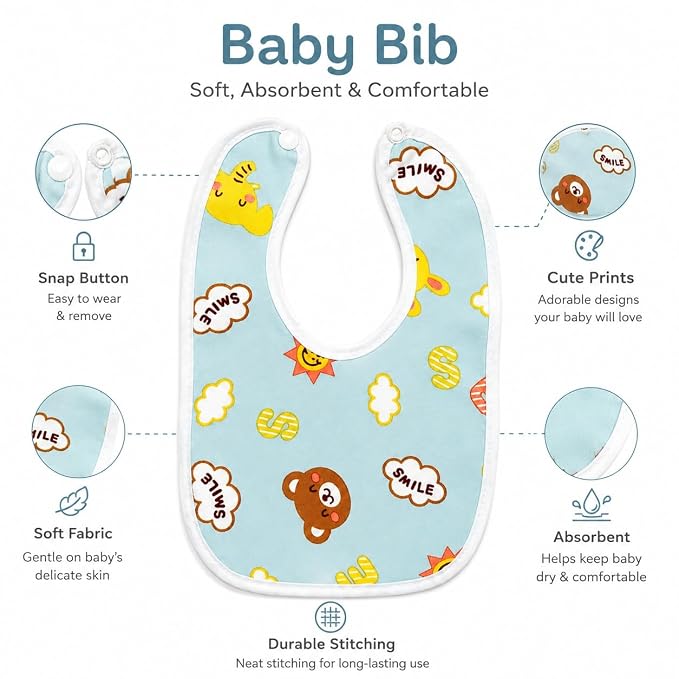 Waterproof Baby Bibs | Soft Reusable Feeding Bibs for Babies 0–24 Months