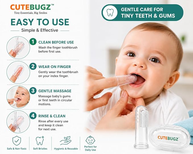 Baby Finger Toothbrush for 6-12 Months Babies